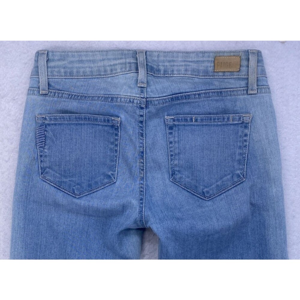 PAIGE Edgemont Skinny Zip Jeans Women’s 25 Light Wash USA Made Stretch Denim - Picture 12 of 14